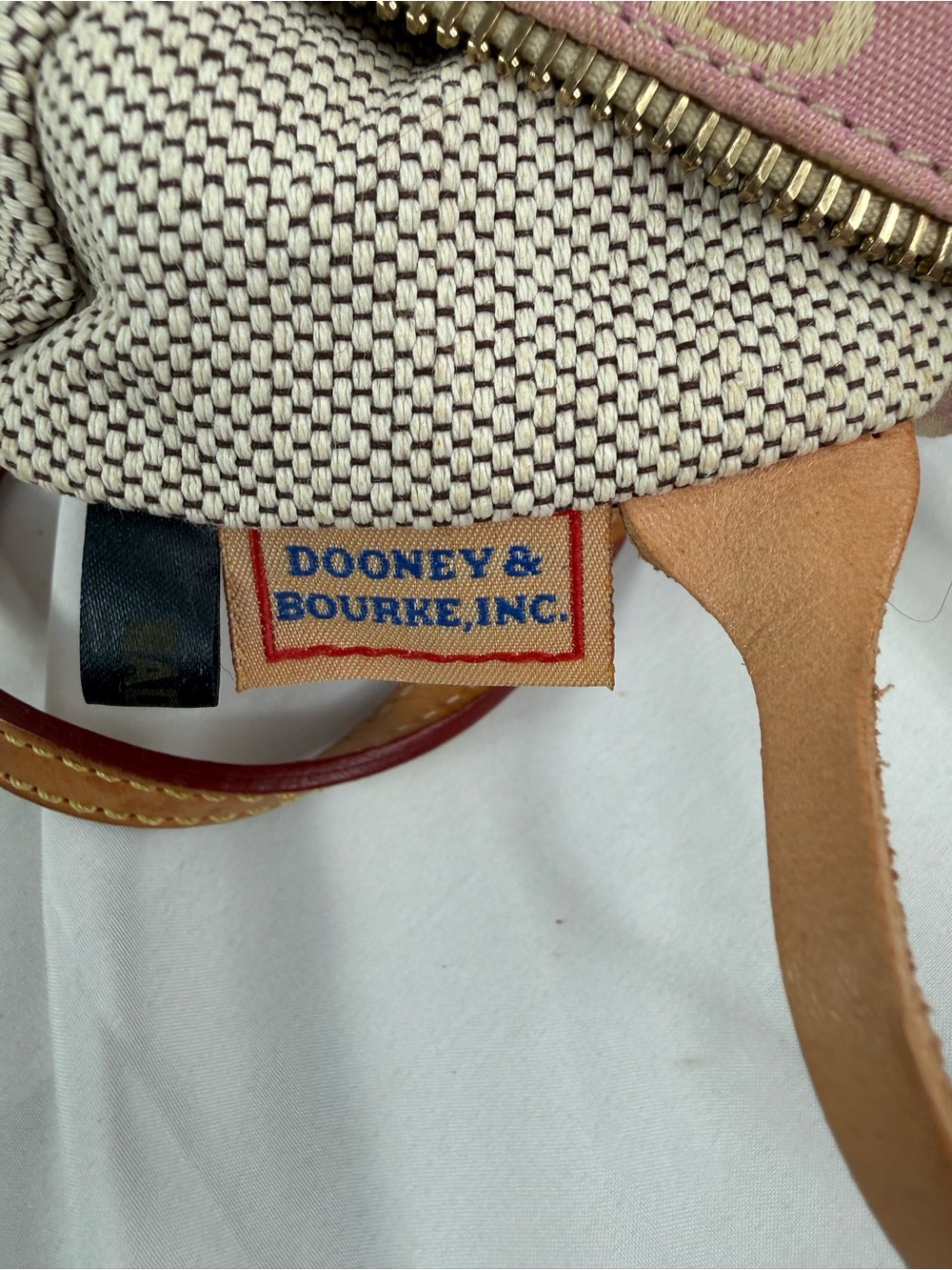 Vintage Dooney & Bourke Y2K Pink Mini Monogram Canvas Barrel Bag Purse - Picture 15 of 16